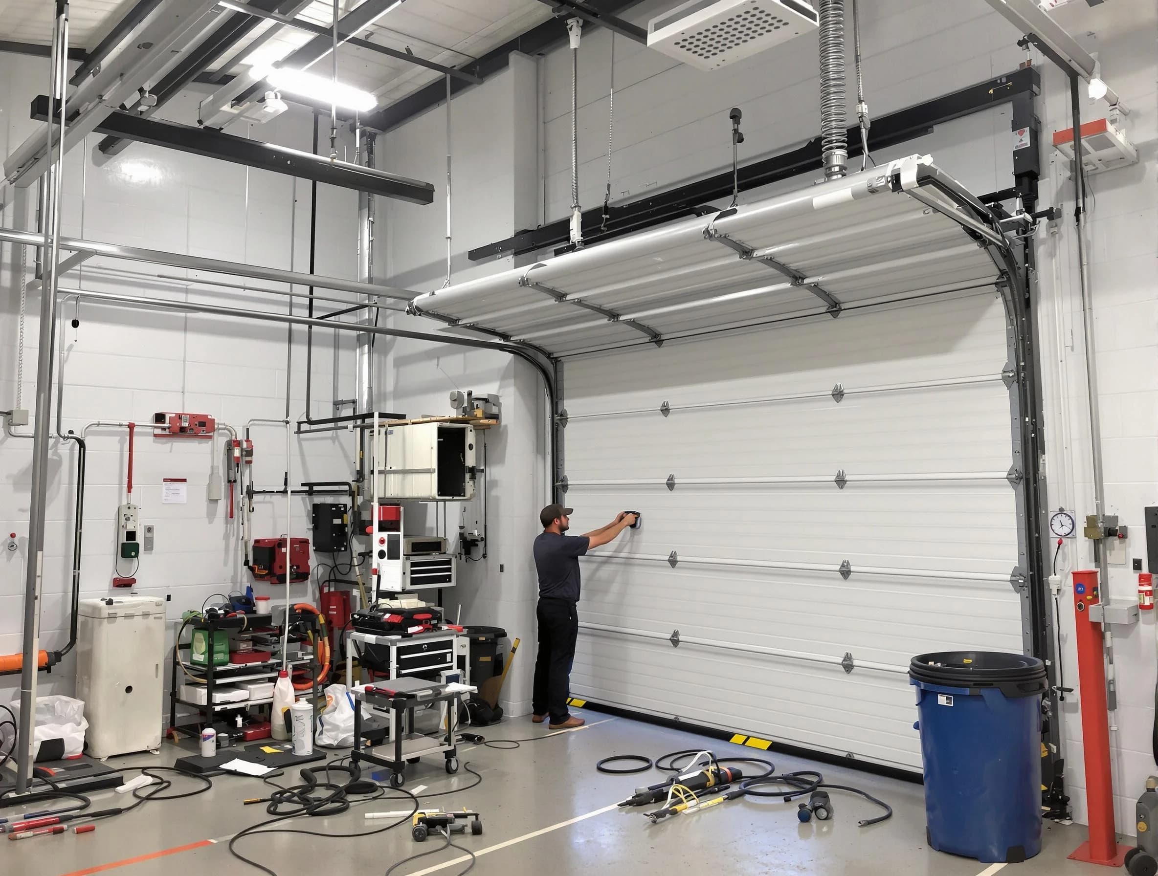 Watertown Town Garage Door Repair certified technician performing commercial door repair at a Watertown Town business facility
