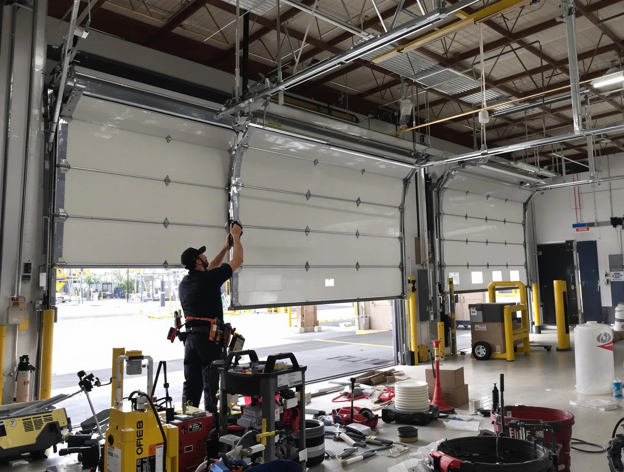 Watertown Town Garage Door Repair technician performing commercial garage door repair in Watertown Town