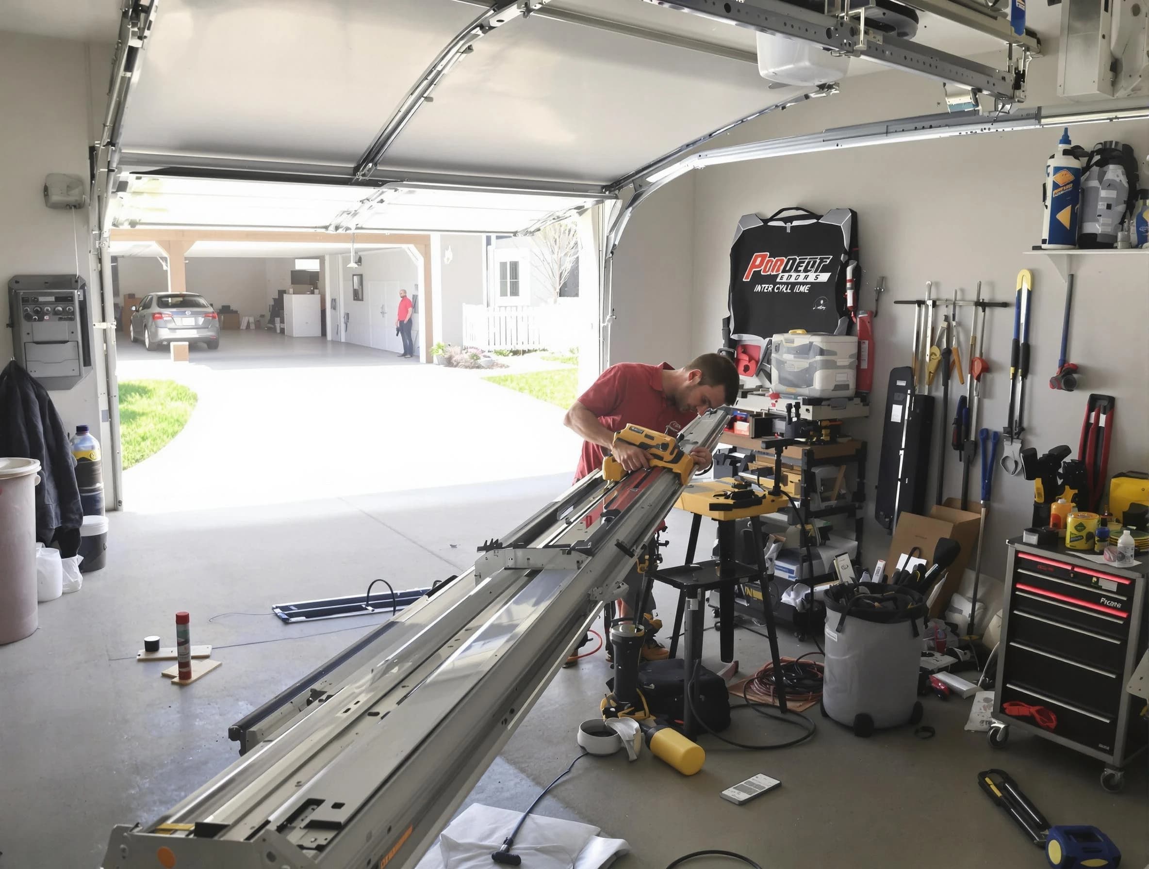 Watertown Town Garage Door Repair expert performing track repair in Watertown Town