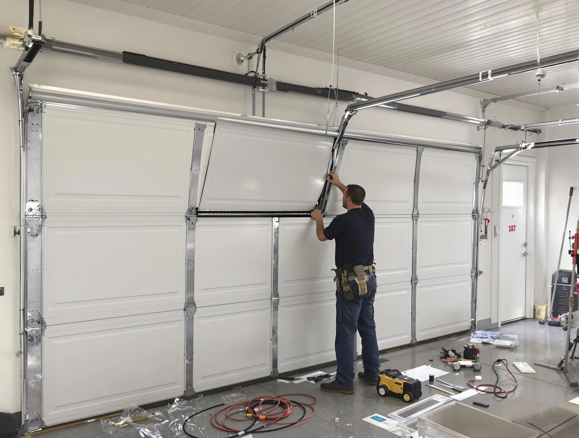 Garage Door Section Replacement in Watertown Town