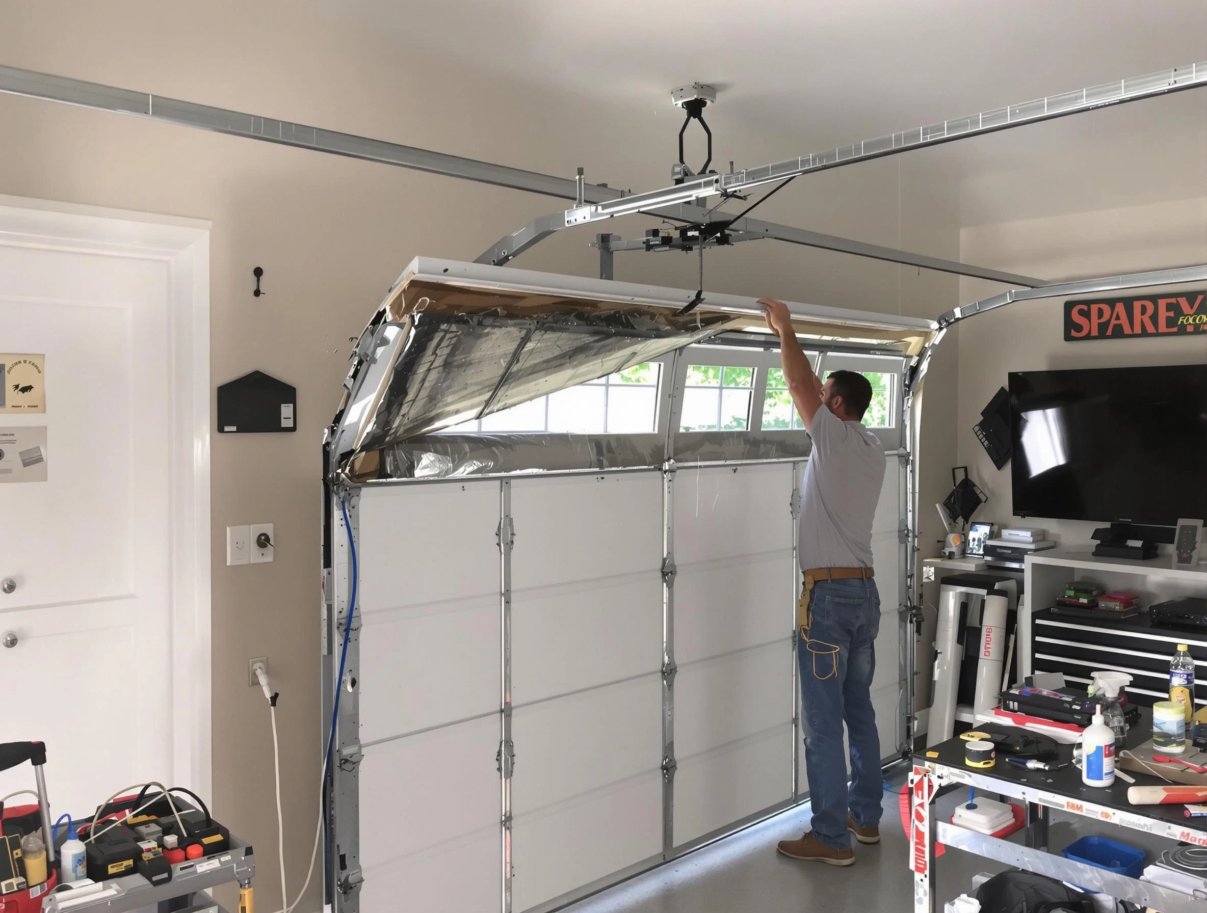 Garage door section replacement by Watertown Town Garage Door Repair in Watertown Town